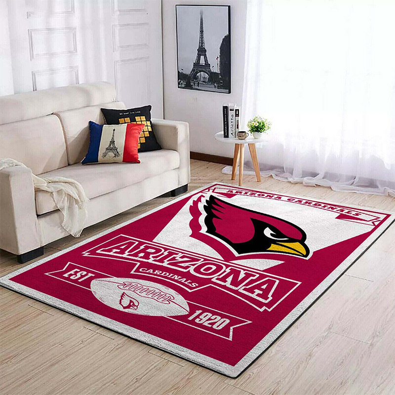 Arizona Cardinals Area Rug NFL Area Rug Living Room Area Rug Indoor Outdoor Rugs Rectangle Carpet