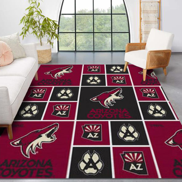 Arizona Coyotes Rug NHL Area Rug Bedroom Rug Indoor Outdoor Rugs Rectangle Carpet