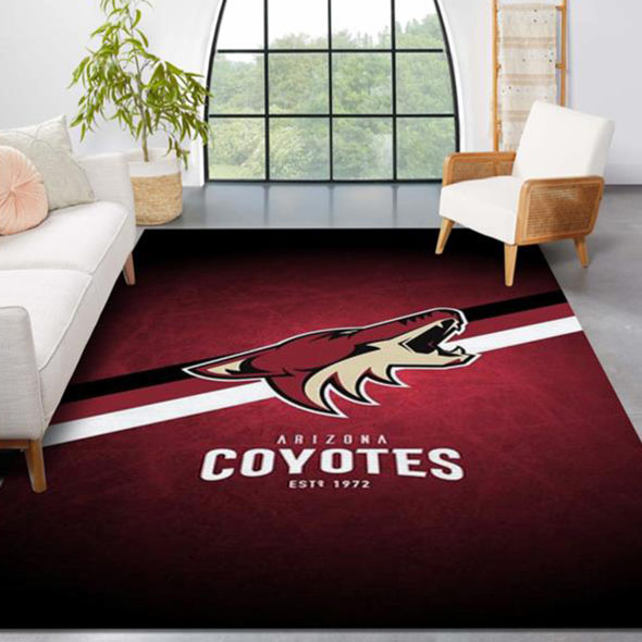 Arizona Coyotes Area Rug NHL Area Rug Dining Room Rug Outdoor Rugs Rectangle Carpet