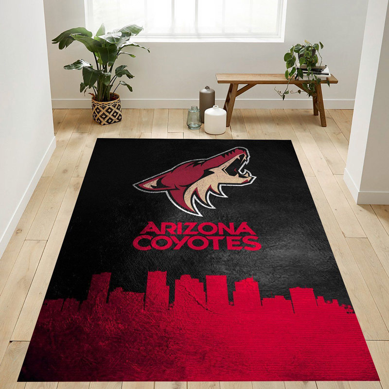 Arizona Coyotes Area Rug NHL Area Rug Bedroom Rug Indoor Outdoor Rugs Rectangle Carpet