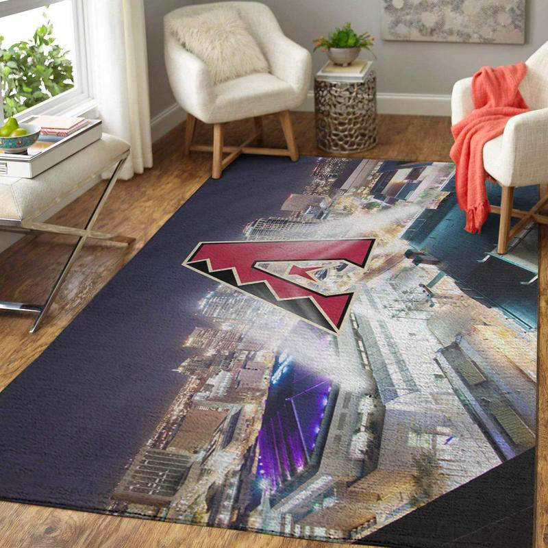 Arizona Diamondbacks Area Rug MLB Area Rug Bedroom Rug Outdoor Rug Rectangle Carpet