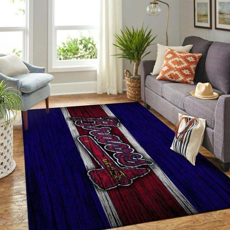 Atlanta Braves Rug MLB Area Rug Bedroom Rug Outdoor Rugs Rectangle Carpet