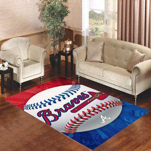 Atlanta Braves Area Rug MLB Area Rug Dining Room Rug Indoor Outdoor Rugs Rectangle Carpet