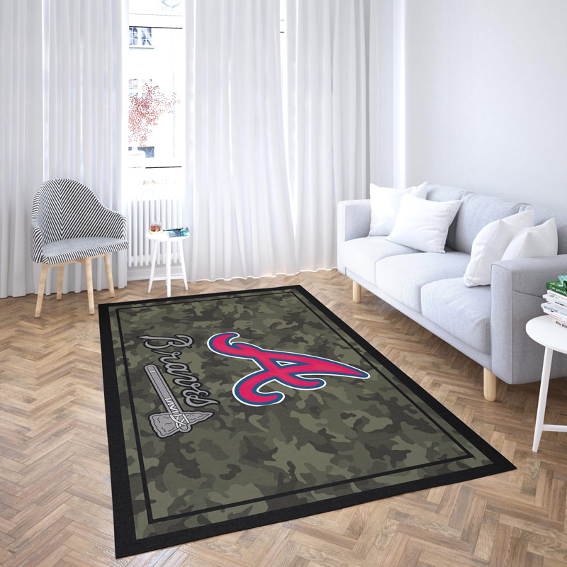 Atlanta Braves Rug MLB Area Rug Bathroom Rugs Indoor Outdoor Rugs Rectangle Carpet