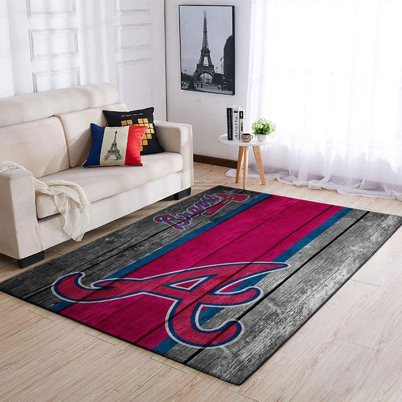 Atlanta Braves Area Rug MLB Area Rug Bedroom Rug Indoor Rugs Rectangle Carpet