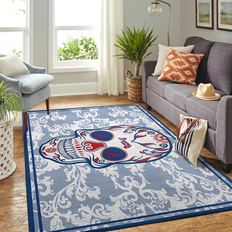 Atlanta Braves Rug MLB Area Rug Bathroom Rugs Indoor Outdoor Rugs Rectangle Carpet