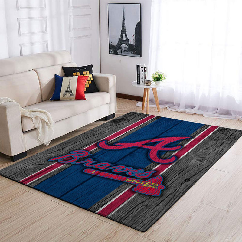 Atlanta Braves Rug MLB Area Rug Bathroom Rugs Indoor Outdoor Rugs Rectangle Carpet