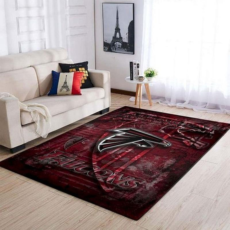 Atlanta Falcon Area Rug NFL Area Rug Dining Room Rug Indoor Rugs Rectangle Carpet