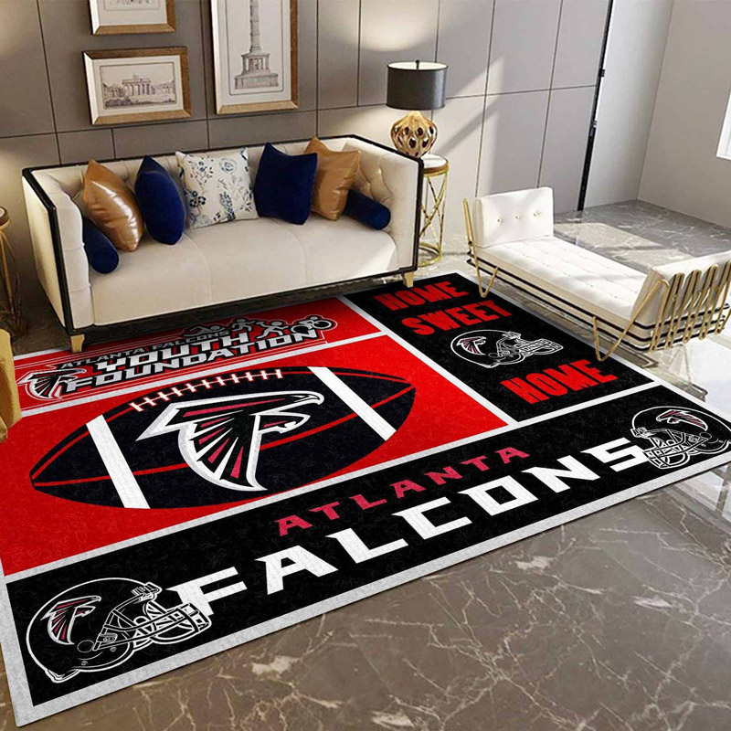 Atlanta Falcon Area Rug NFL Area Rug Dining Room Rug Outdoor Rugs Rectangle Carpet
