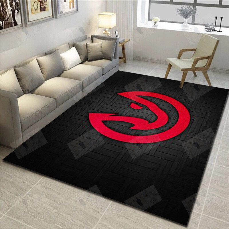 Atlanta Hawks Area Rug NBA Area Rug Dining Room Rug Indoor Outdoor Rug Rectangle Carpet