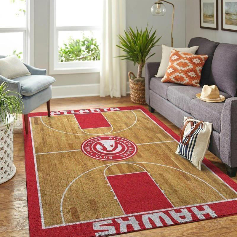 Atlanta Hawks Area Rug NBA Area Rug Bedroom Rug Indoor Outdoor Rug Rectangle Carpet