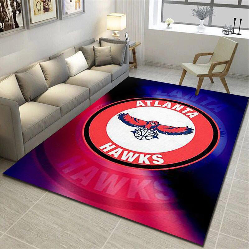 Atlanta Hawks Area Rug NBA Area Rug Living Room Rug Outdoor Rug Rectangle Carpet