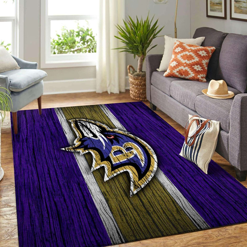 Baltimore Ravens Area Rug NFL Area Rug Dining Room Rug Outdoor Rug Rectangle Carpet