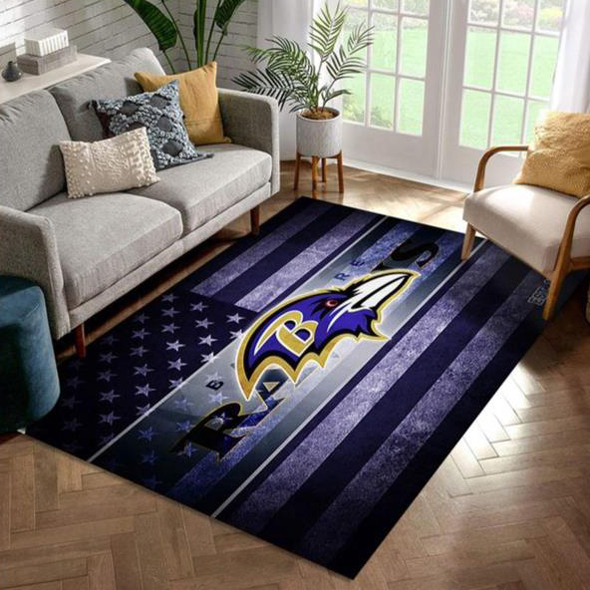 Baltimore Ravens Rug NFL Area Rug Bathroom Rugs Outdoor Rugs Rectangle Carpet