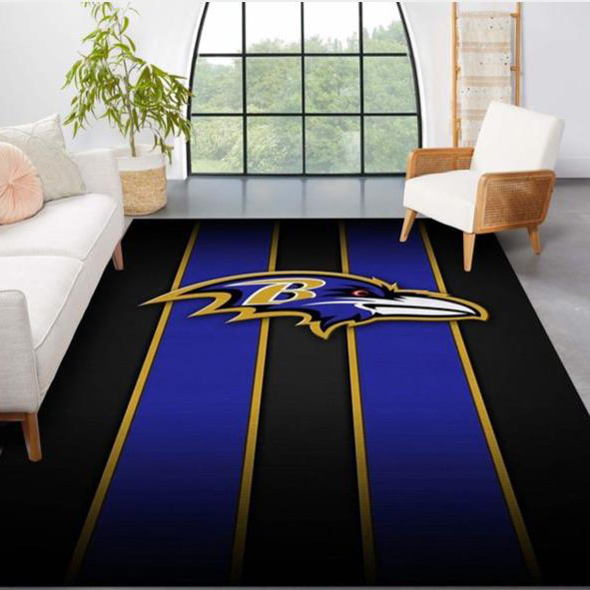 Baltimore Ravens Rug NFL Area Rug Living Room Rug Outdoor Rug Rectangle Carpet