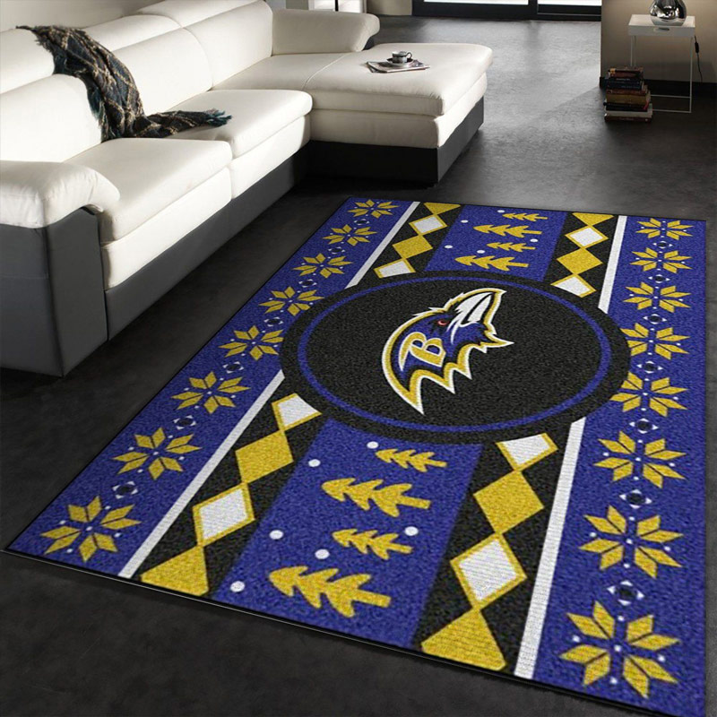 Baltimore Ravens Area Rug NFL Area Rug Bedroom Area Rug Indoor Outdoor Rugs Rectangle Carpet