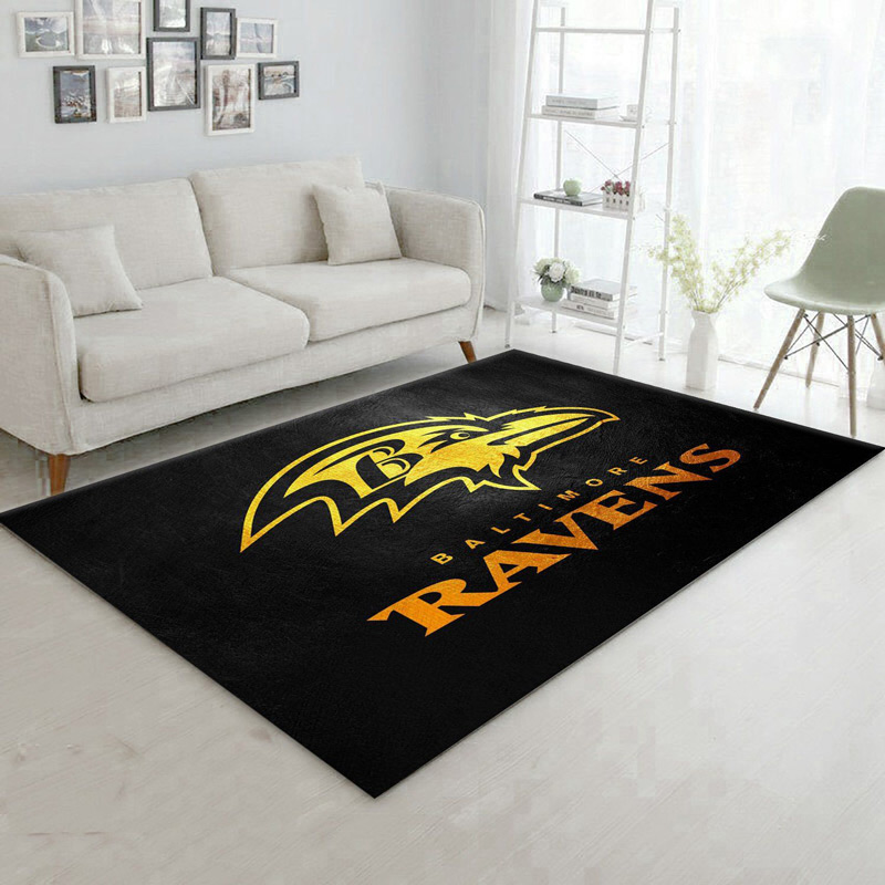 Baltimore Ravens Rug NFL Area Rug Bathroom Rug Indoor Rug Rectangle Carpet