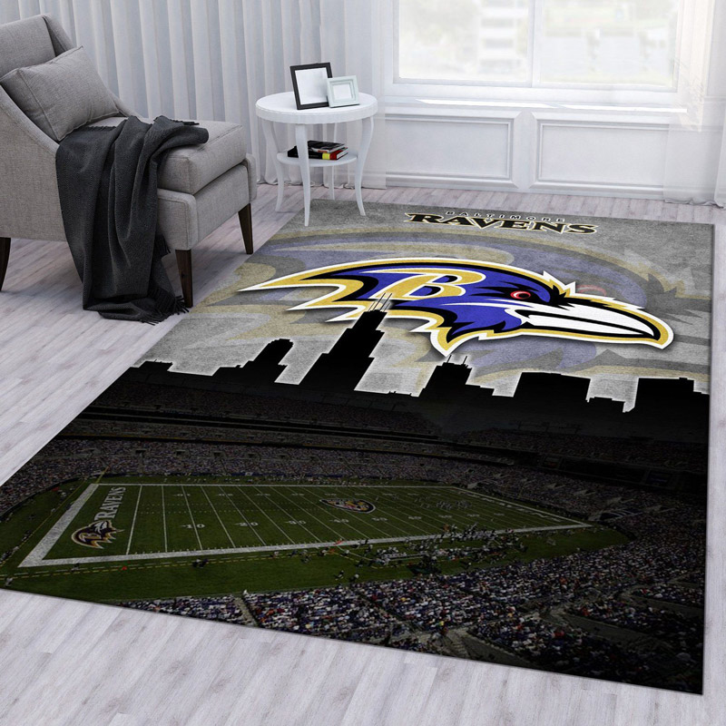Baltimore Ravens Area Rug NFL Area Rug Bedroom Rug Outdoor Rugs Rectangle Carpet