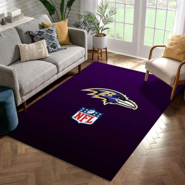 Baltimore Ravens Area Rug NFL Area Rug Bedroom Rug Outdoor Rugs Rectangle Carpet