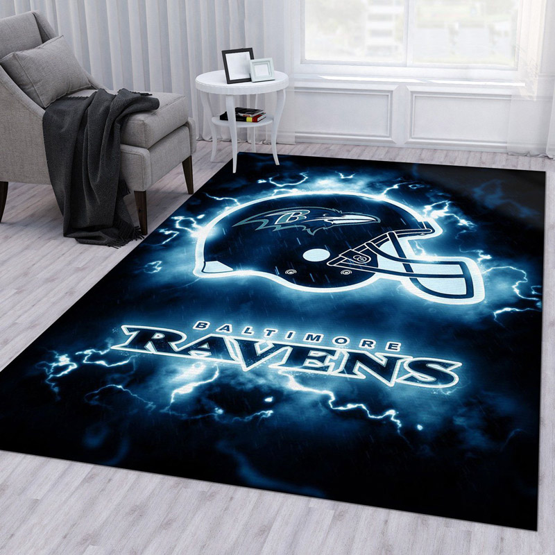 Baltimore Ravens Area Rug NFL Area Rug Bathroom Rug Indoor Outdoor Rugs Rectangle Carpet