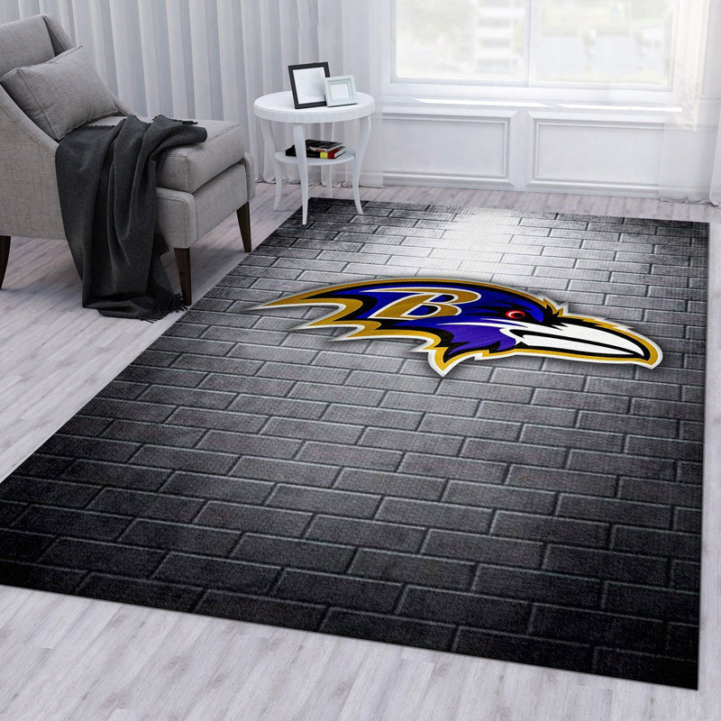 Baltimore Ravens Rug NFL Area Rug Bathroom Rug Outdoor Rugs Rectangle Carpet