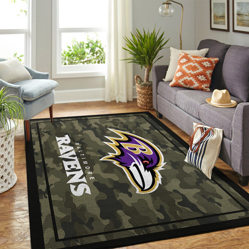Baltimore Ravens Area Rug NFL Area Rug Living Room Area Rug Outdoor Rugs Rectangle Carpet