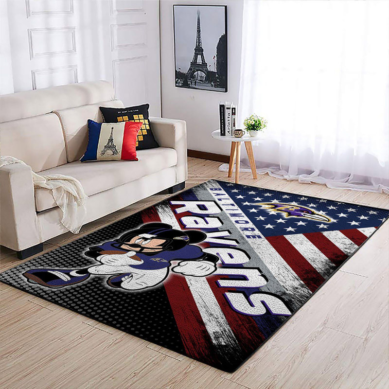 Baltimore Ravens Rug NFL Area Rug Dining Room Rug Indoor Rug Rectangle Carpet