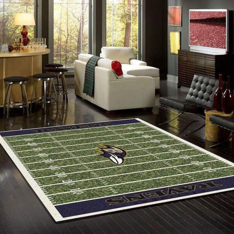 Baltimore Ravens Rug NFL Area Rug Bedroom Rug Indoor Outdoor Rug Rectangle Carpet