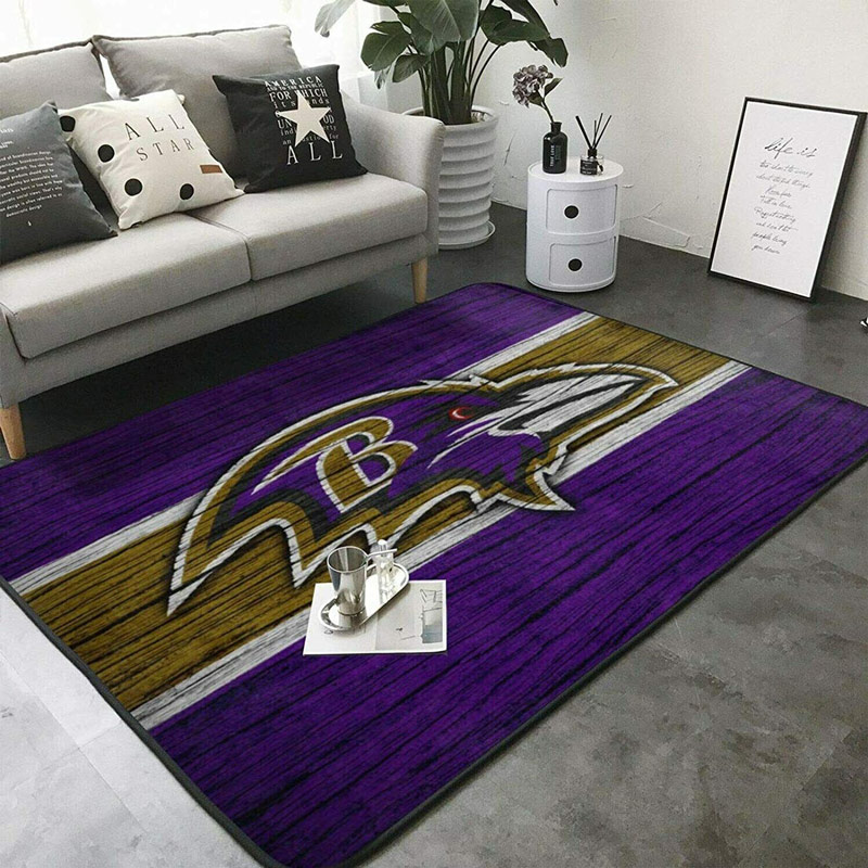 Baltimore Ravens Rug NFL Area Rug Bathroom Rug Outdoor Rug Rectangle Carpet