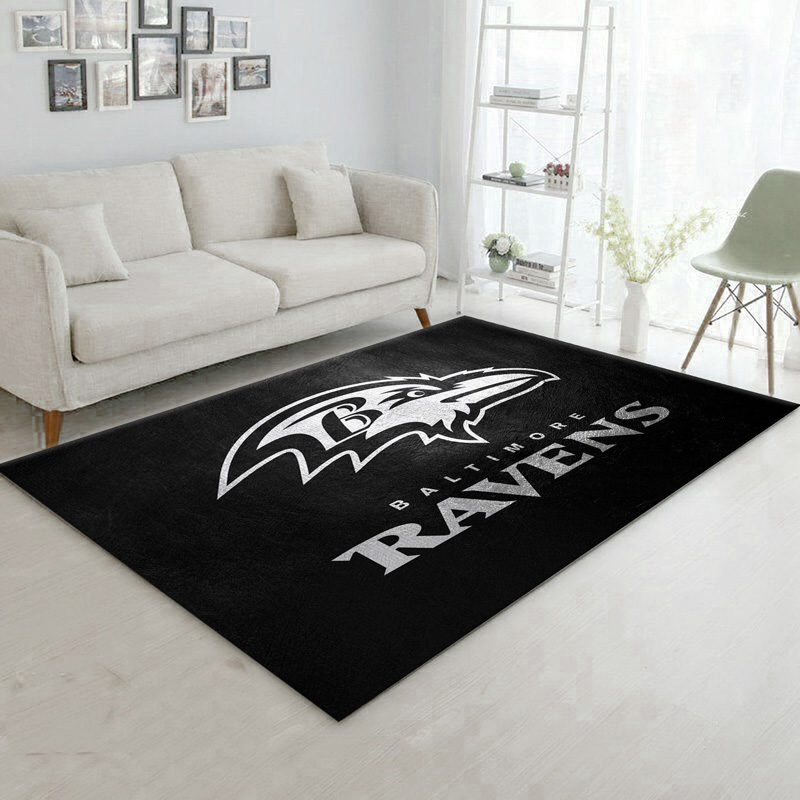 Baltimore Ravens Area Rug NFL Area Rug Dining Room Rug Indoor Outdoor Rugs Rectangle Carpet