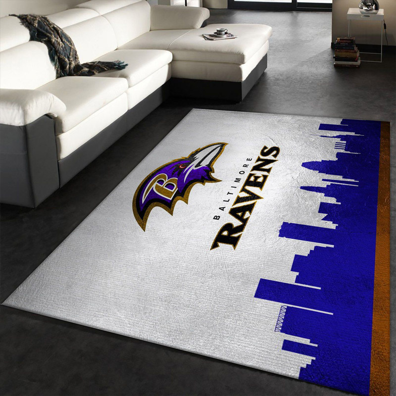 Baltimore Ravens Rug NFL Area Rug Living Room Area Rug Indoor Rugs Rectangle Carpet