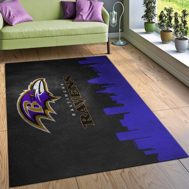 Baltimore Ravens Rug NFL Area Rug Bathroom Rugs Outdoor Rug Rectangle Carpet