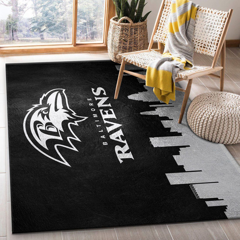 Baltimore Ravens Rug NFL Area Rug Bedroom Area Rug Outdoor Rug Rectangle Carpet