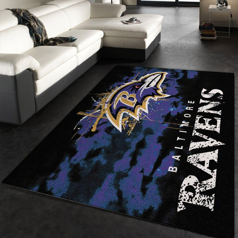 Baltimore Ravens Area Rug NFL Area Rug Living Room Area Rug Indoor Rugs Rectangle Carpet