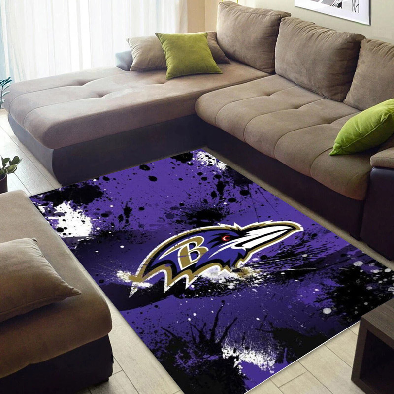 Baltimore Ravens Area Rug NFL Area Rug Living Room Area Rug Outdoor Rug Rectangle Carpet