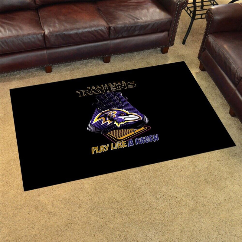 Baltimore Ravens Area Rug NFL Area Rug Bathroom Rug Indoor Outdoor Rug Rectangle Carpet