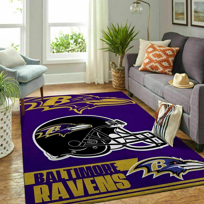Baltimore Ravens Rug NFL Area Rug Bedroom Rug Outdoor Rug Rectangle Carpet