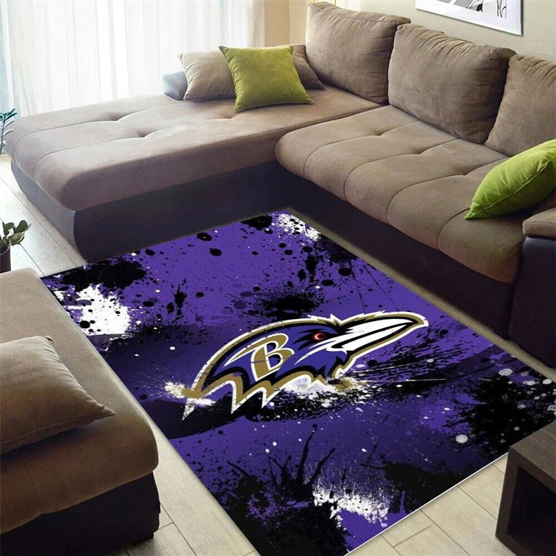 Baltimore Ravens Area Rug NFL Area Rug Dining Room Rug Indoor Outdoor Rug Rectangle Carpet