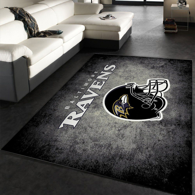 Baltimore Ravens Rug NFL Area Rug Bedroom Area Rug Indoor Outdoor Rugs Rectangle Carpet