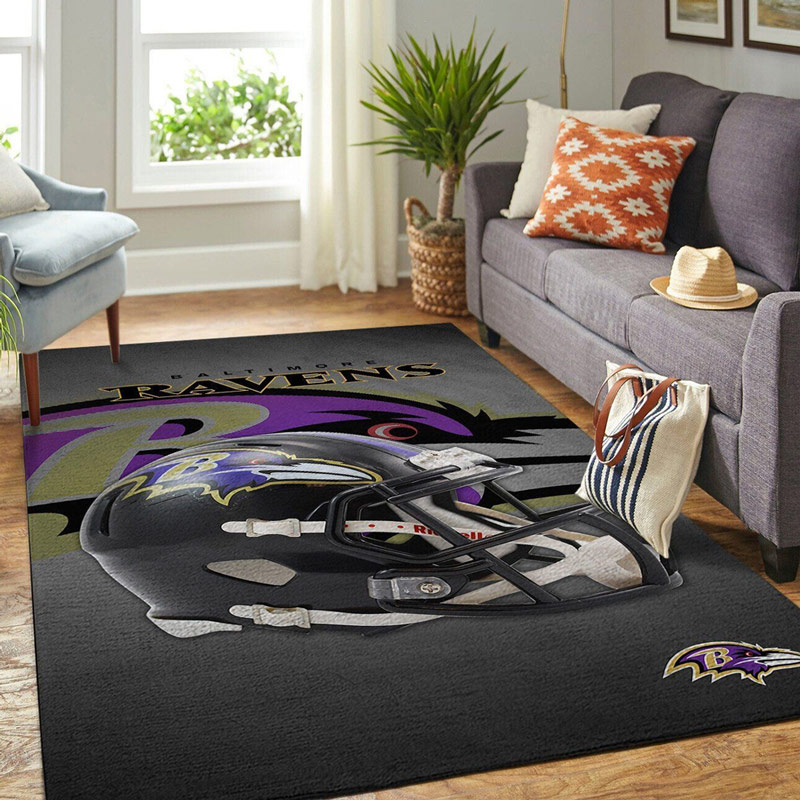 Baltimore Ravens Area Rug NFL Area Rug Living Room Area Rug Indoor Outdoor Rug Rectangle Carpet