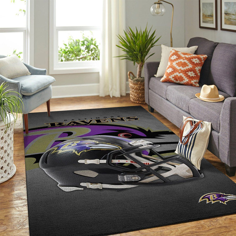 Baltimore Ravens Rug NFL Area Rug Bedroom Rug Indoor Rug Rectangle Carpet
