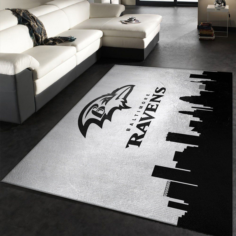 Baltimore Ravens Rug NFL Area Rug Dining Room Rugs Indoor Outdoor Rugs Rectangle Carpet