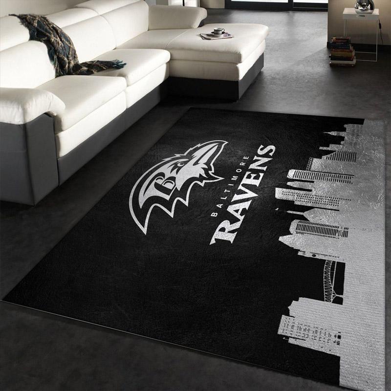 Baltimore Ravens Area Rug NFL Area Rug Bathroom Rugs Indoor Outdoor Rugs Rectangle Carpet