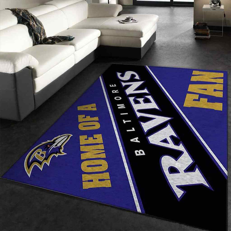Baltimore Ravens Rug NFL Area Rug Bedroom Area Rug Indoor Rug Rectangle Carpet