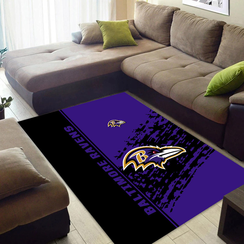 Baltimore Ravens Area Rug NFL Area Rug Bedroom Rug Indoor Outdoor Rugs Rectangle Carpet