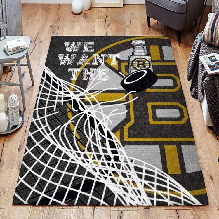 Boston Bruins Rug NHL Area Rug Bathroom Rugs Outdoor Rugs Rectangle Carpet
