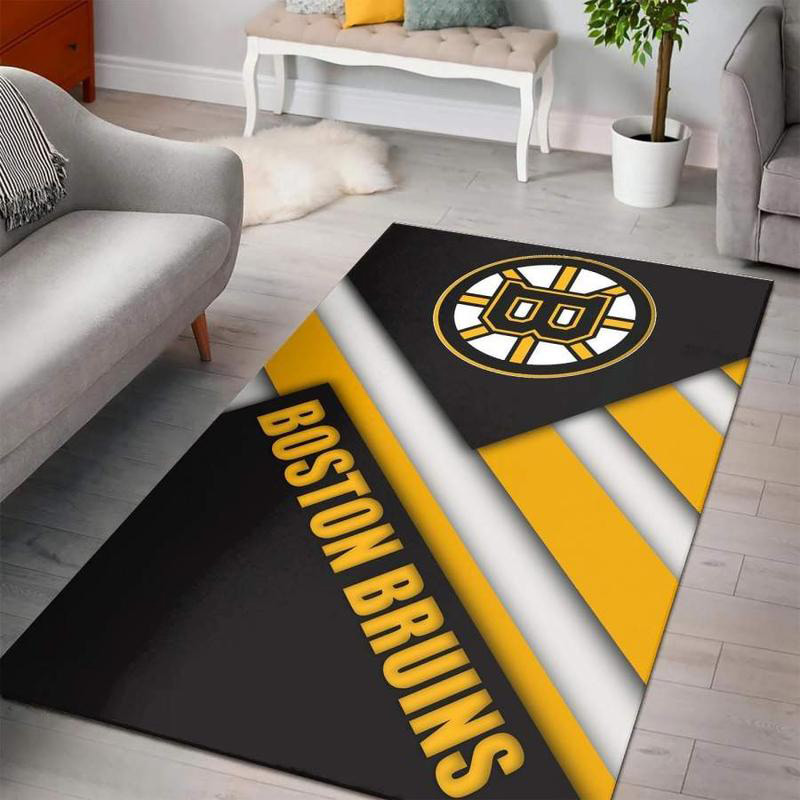 Boston Bruins Rug NHL Area Rug Living Room Area Rug Indoor Outdoor Rug Rectangle Carpet