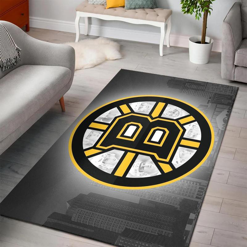 Boston Bruins Rug NHL Area Rug Bedroom Rug Outdoor Rugs Rectangle Carpet
