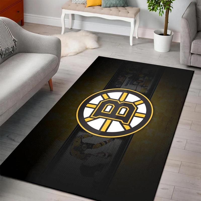 Boston Bruins Area Rug NHL Area Rug Dining Room Rug Indoor Outdoor Rug Rectangle Carpet