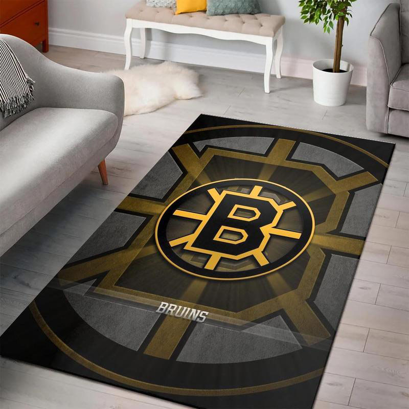 Boston Bruins Area Rug NHL Area Rug Bathroom Rugs Indoor Outdoor Rug Rectangle Carpet